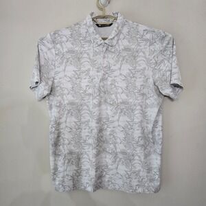 Travis Mathew Mens XL Polo Shirt‎ Floral Print Golf Casual Short Sleeve